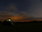 FZ003671 Campervan with lit up popup at night.jpg